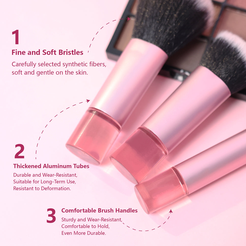 Fortis Travel size Makeup Brush Set-Eco-Friendly Cosmetic professional grade Brushes