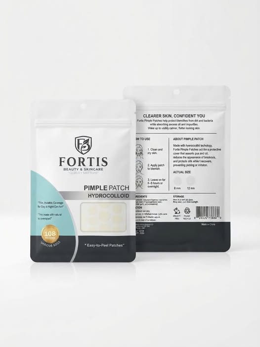 Fortis Acne Pimple Patches Hydrocolloid (108 Patches, 8mm & 12mm Sizes)